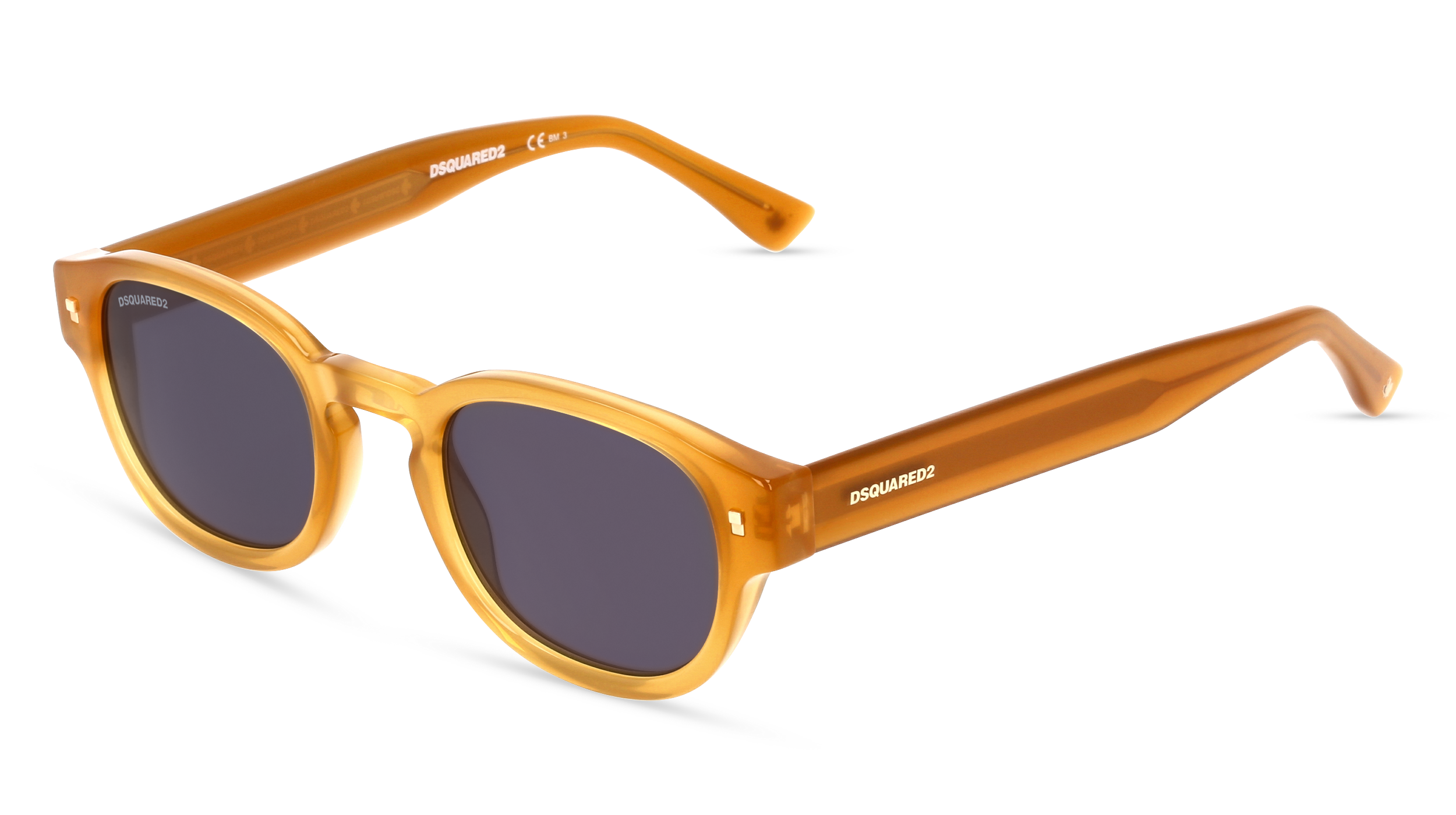 DSQUARED2 D2 0014/S | Herren-Sonnenbrille | Panto | Fassung: Kunststoff Beige | Glasfarbe: Grau