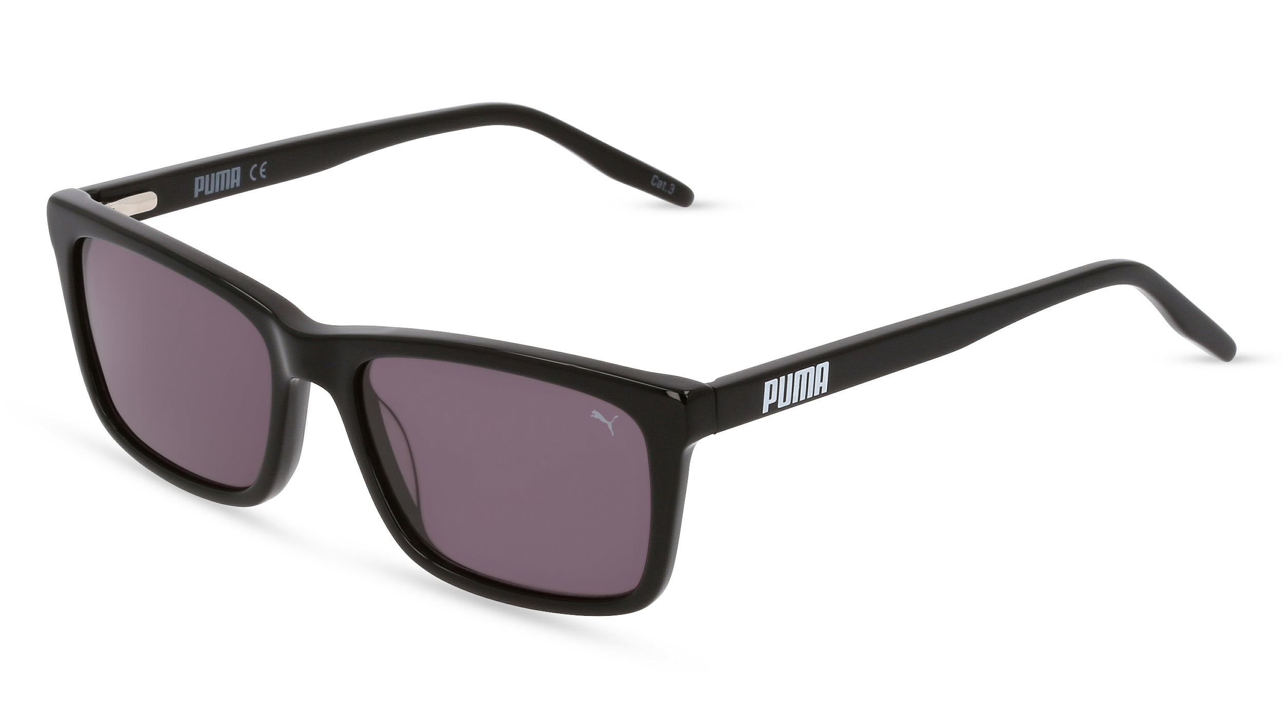 PUMA PJ0040S | Unisex-Sonnenbrille | Eckig | Fassung: Kunststoff Schwarz | Glasfarbe: Grau