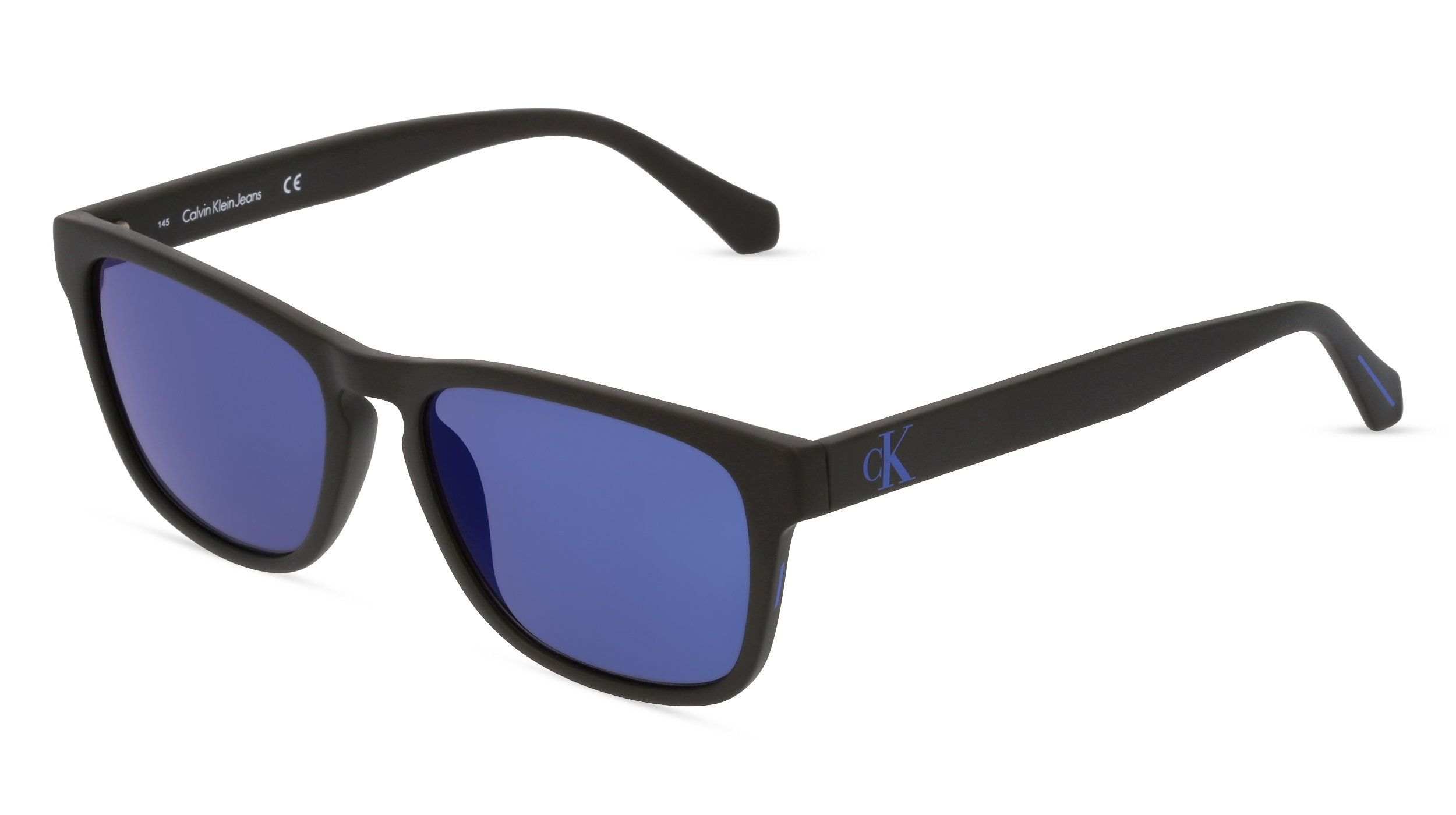 CALVIN KLEIN CKJ21623S | Herren-Sonnenbrille | Eckig | Fassung: Kunststoff Schwarz | Glasfarbe: Blau