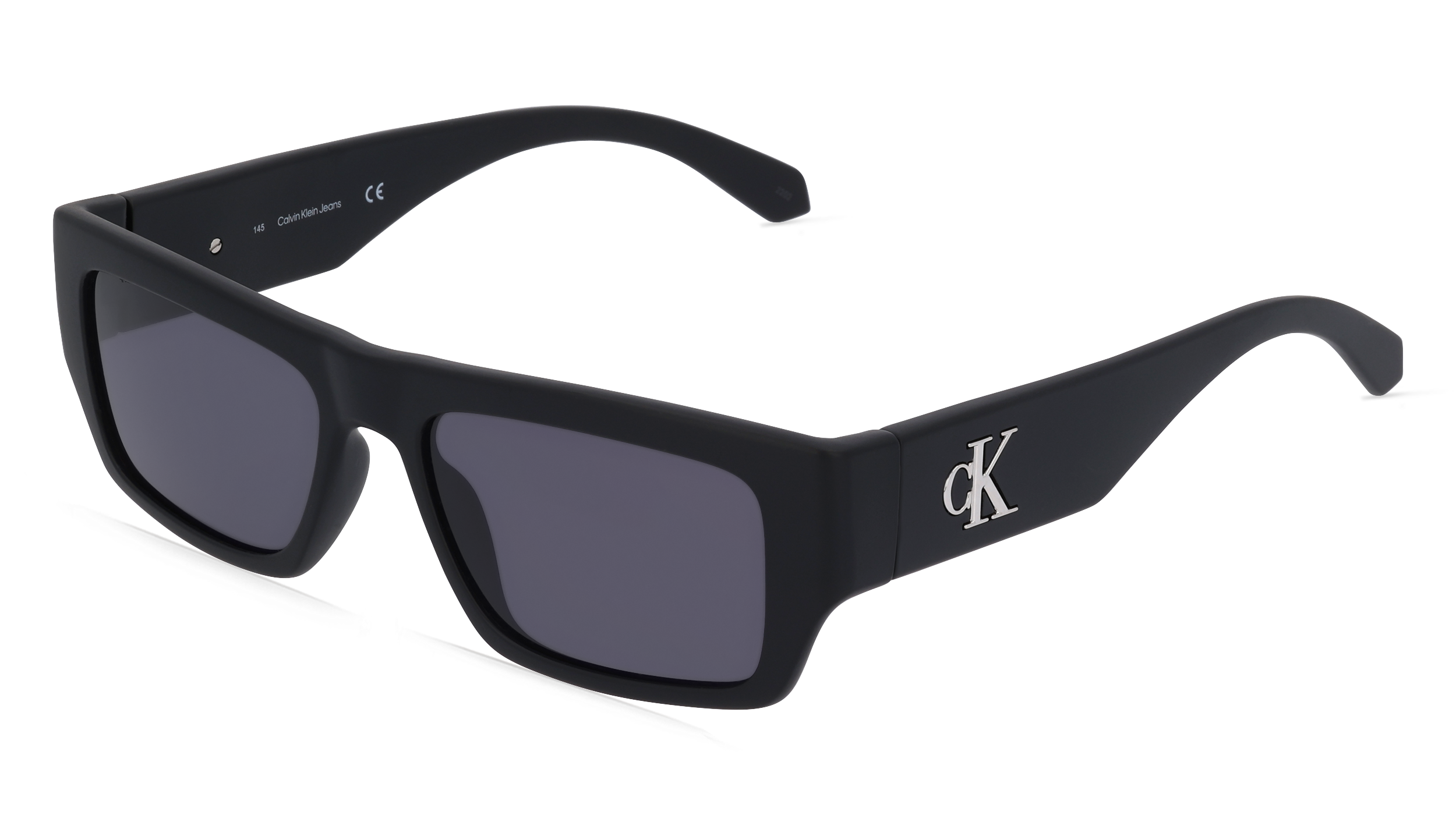 CALVIN KLEIN CKJ22635S | Unisex-Sonnenbrille | Eckig | Fassung: Kunststoff Schwarz | Glasfarbe: Grau
