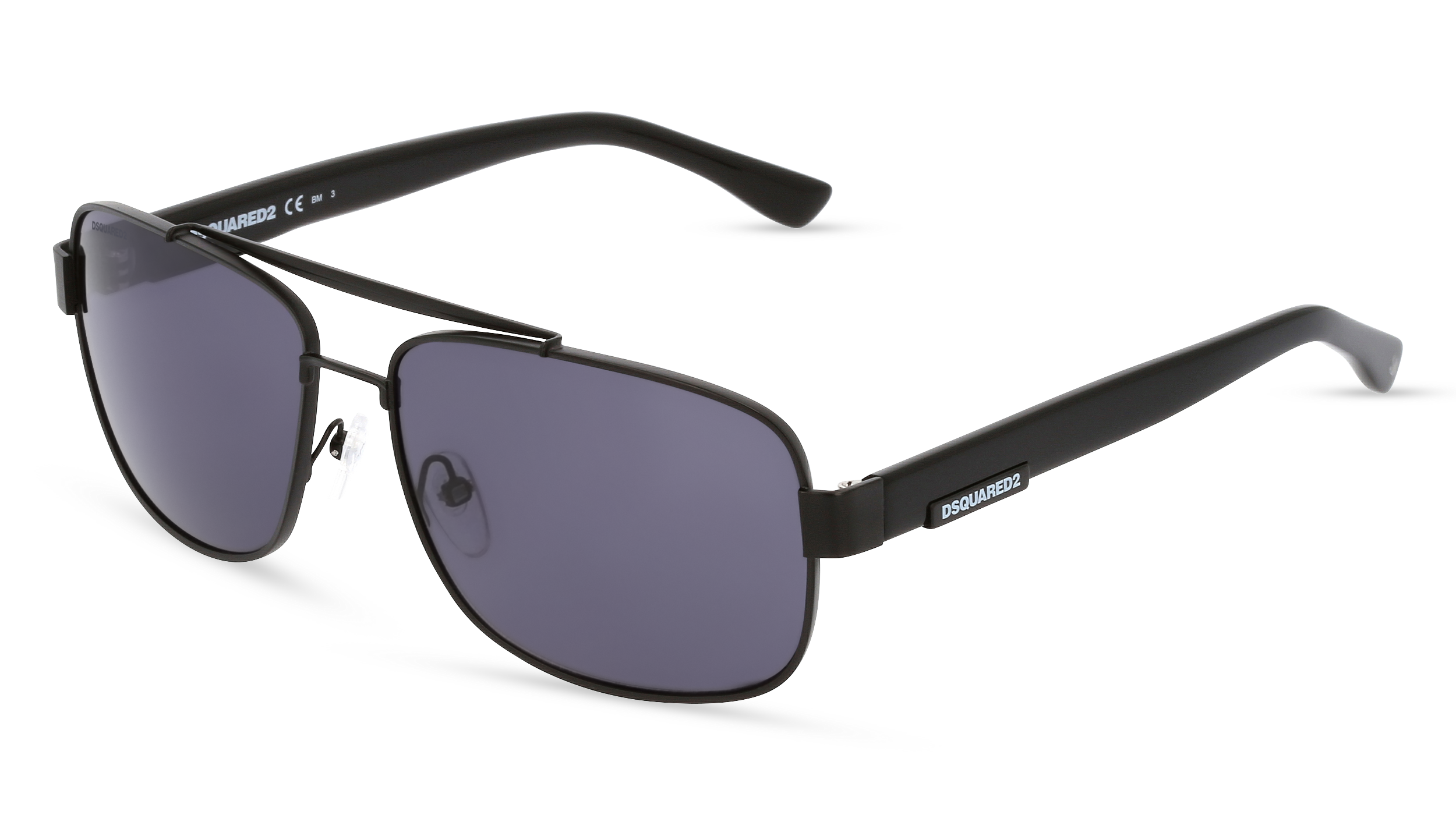 DSQUARED2 D2 0001/S | Herren-Sonnenbrille | Eckig | Fassung: Kunststoff Schwarz | Glasfarbe: Grau