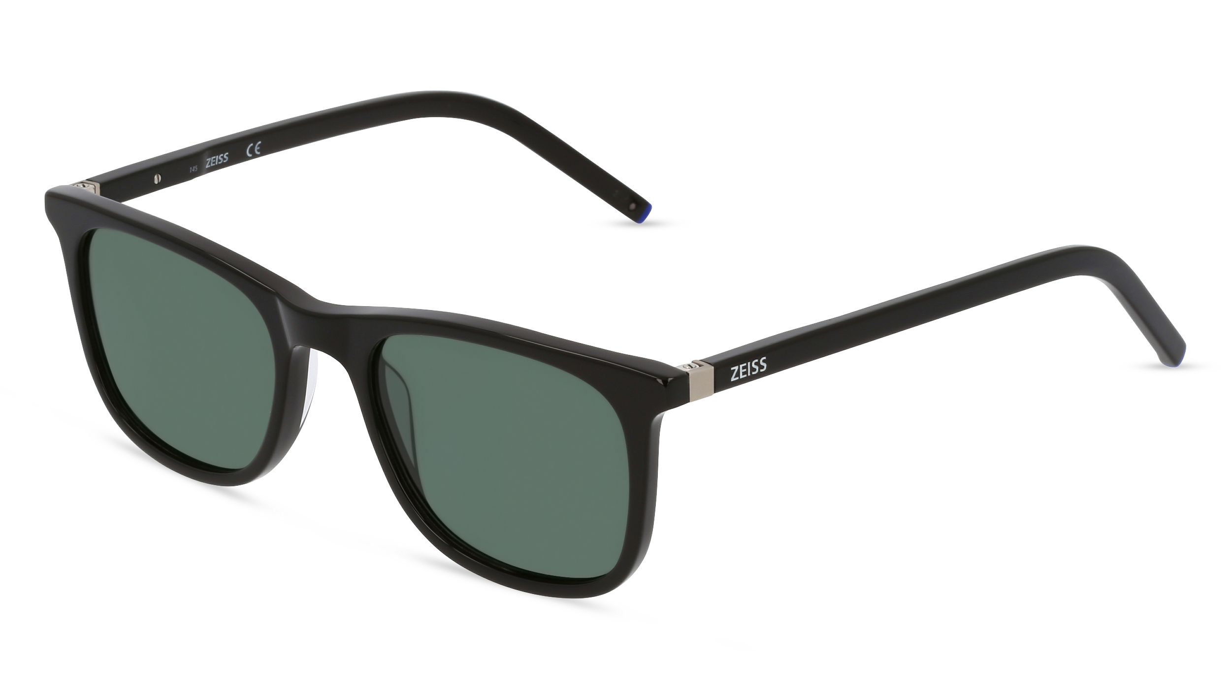 ZEISS ZS22509SP | Unisex-Sonnenbrille | Eckig | Fassung: Kunststoff Schwarz | Glasfarbe: Grün
