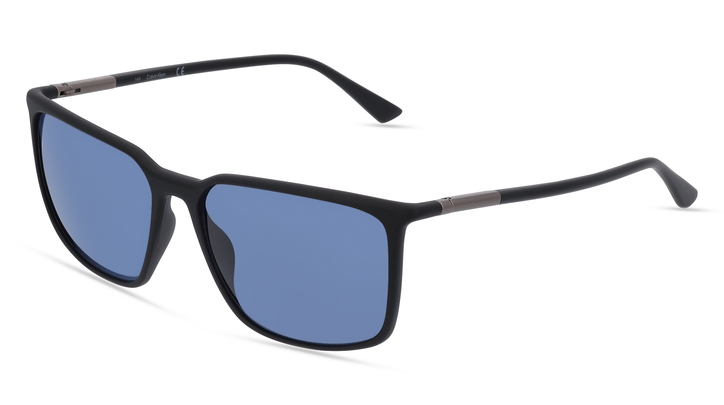 CALVIN KLEIN CK22522S | Herren-Sonnenbrille | Eckig | Fassung: Kunststoff Schwarz | Glasfarbe: Grau / Blau