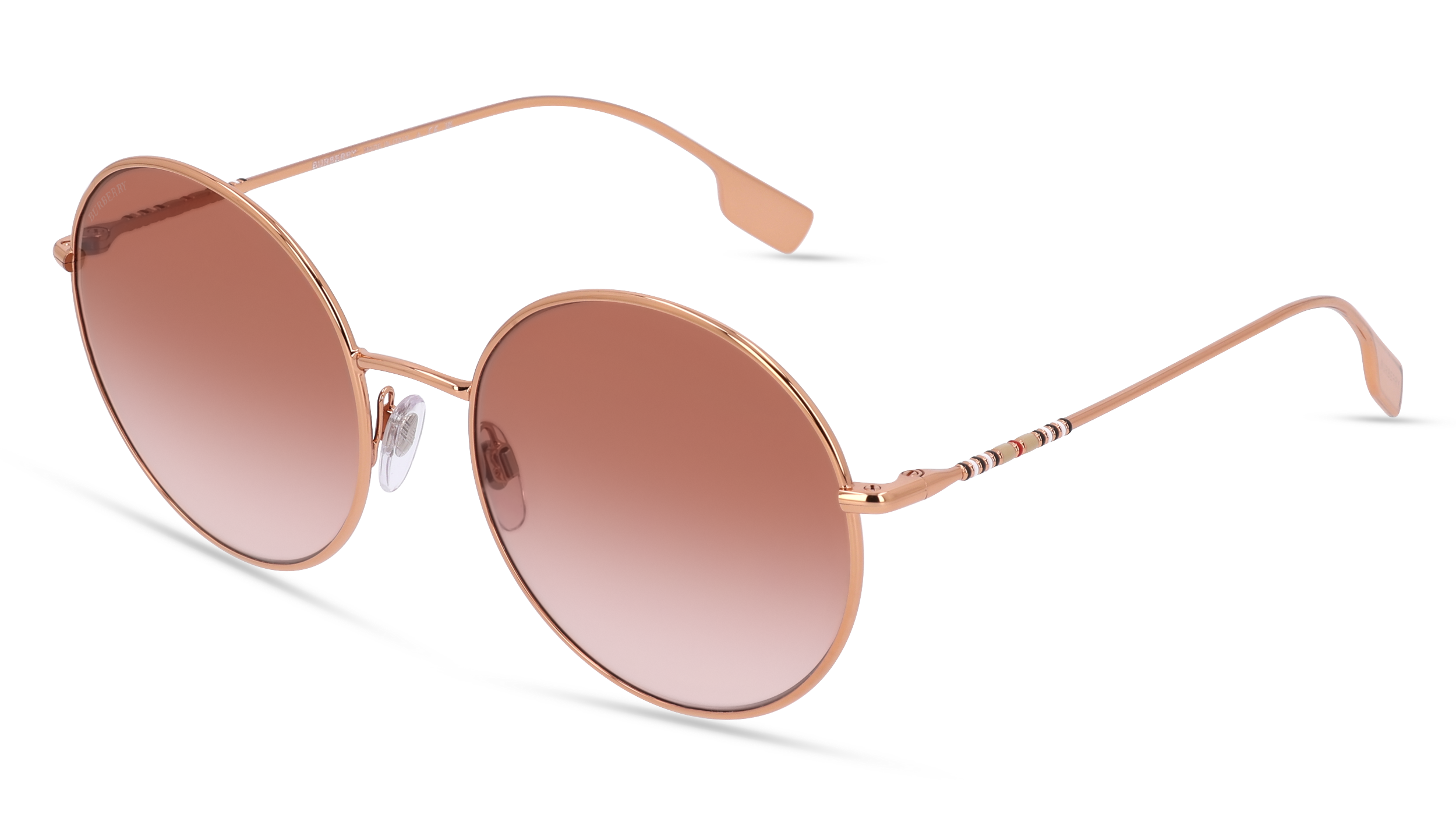 BURBERRY BE3132 PIPPA | Damen-Sonnenbrille | Rund | Fassung: Kunststoff Goldfarben | Glasfarbe: Rosa