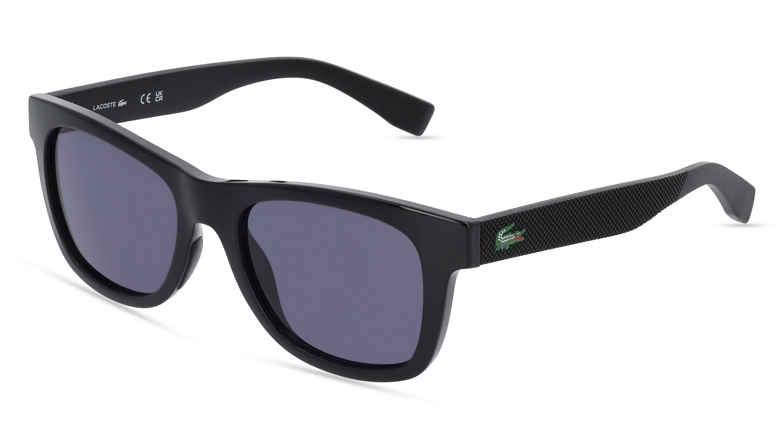 LACOSTE KIDS L3617S | Unisex-Sonnenbrille | Eckig | Fassung: Kunststoff Schwarz | Glasfarbe: Grau