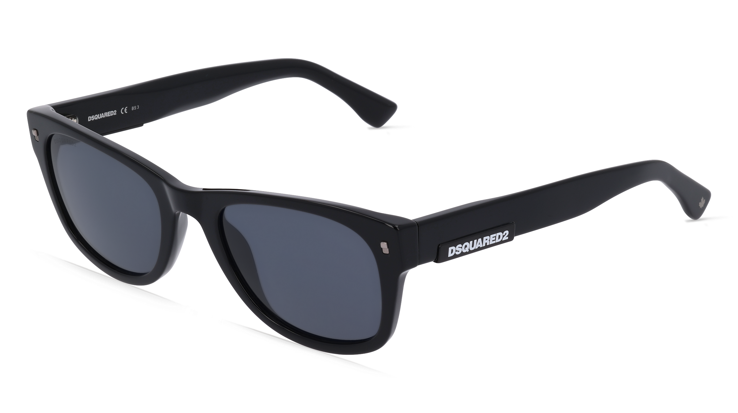 DSQUARED2 D2 0046/S | Herren-Sonnenbrille | Eckig | Fassung: Kunststoff Schwarz | Glasfarbe: Grau