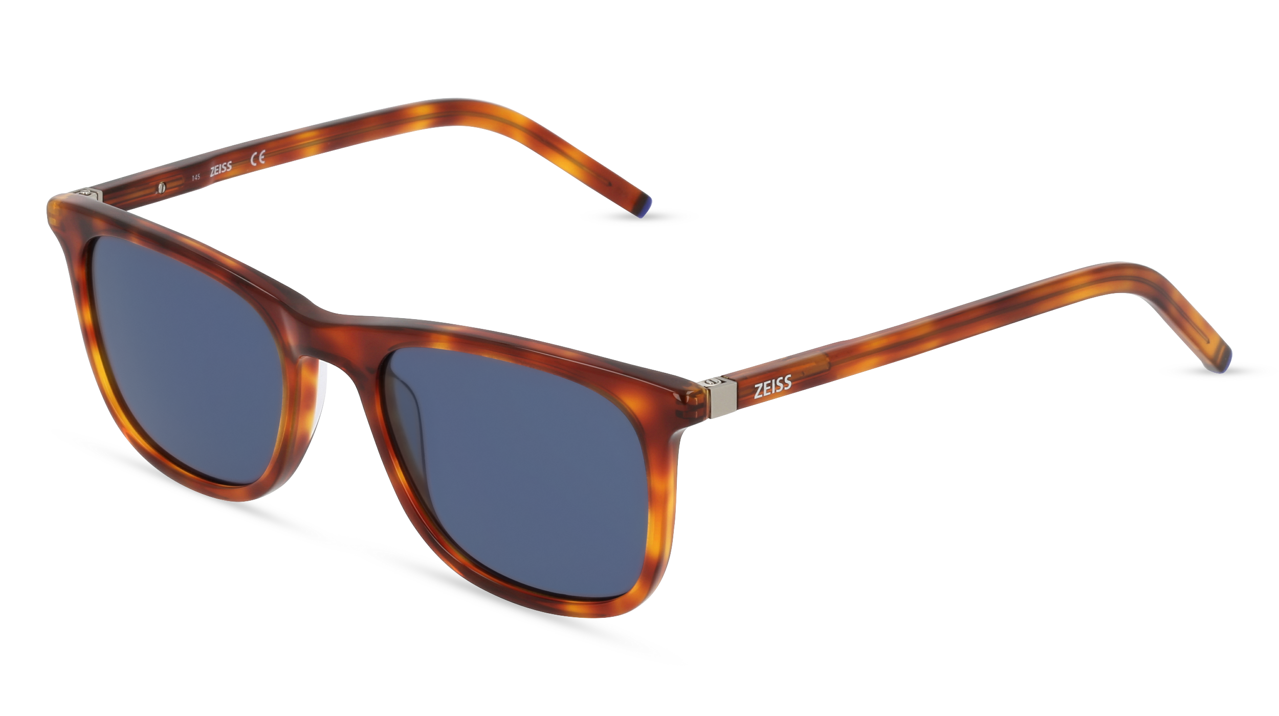 ZEISS ZS22509S | Unisex-Sonnenbrille | Eckig | Fassung: Kunststoff Havanna | Glasfarbe: Blau