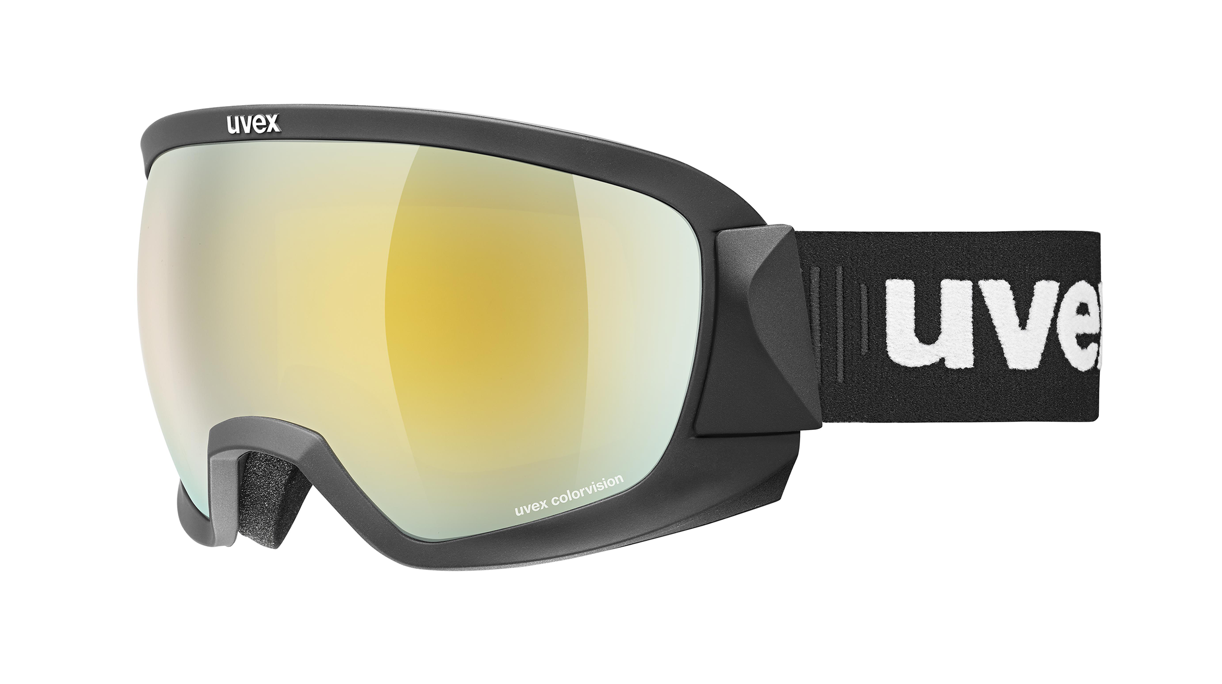 UVEX CONTEST CV SKI | Ski-Sonnenbrille | Unisex | Fassung: Kunststoff Schwarz | Glasfarbe: Goldfarben