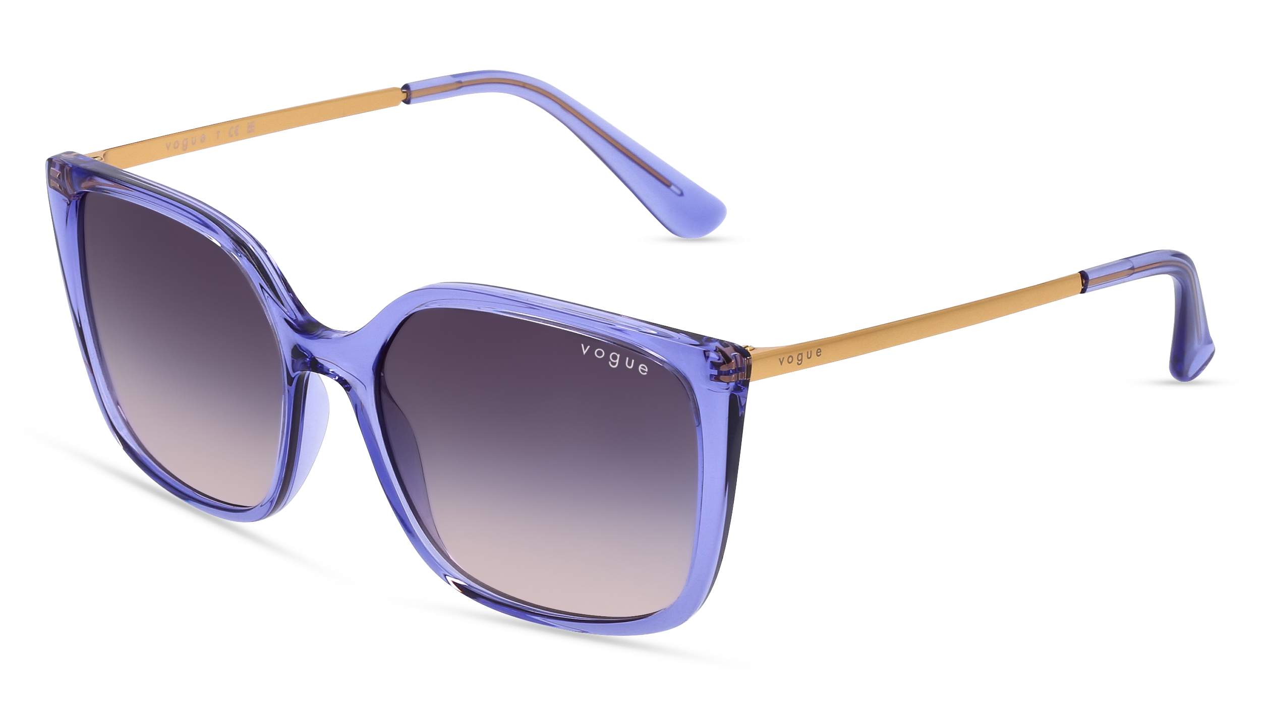 VOGUE VO5353S | Damen-Sonnenbrille | Eckig | Fassung: Kunststoff Lila | Glasfarbe: Braun