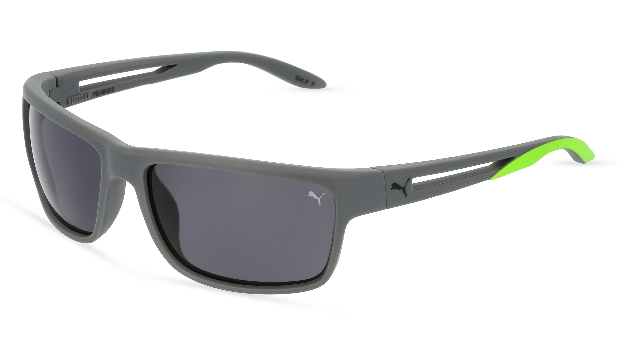 PUMA PU0353S | Herren-Sonnenbrille | Eckig | Fassung: Kunststoff Grau | Glasfarbe: Grau